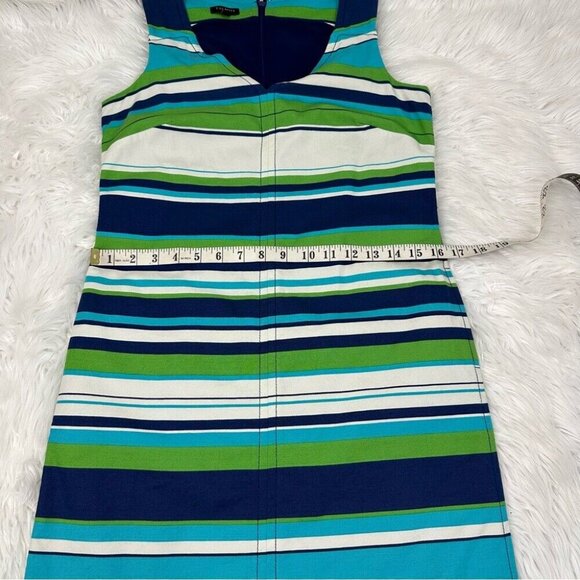 Talbots Women’s Blue Green Striped‎ Sleeveless Resortwear Sheath Dress 4P/C32 - Picture 9 of 10